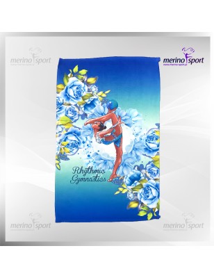 TOWEL MERINO BLUE ROSES SMALL 30x50