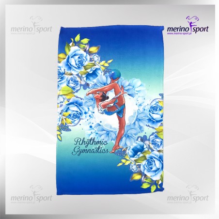 TOWEL MERINO BLUE ROSES SMALL 30x50