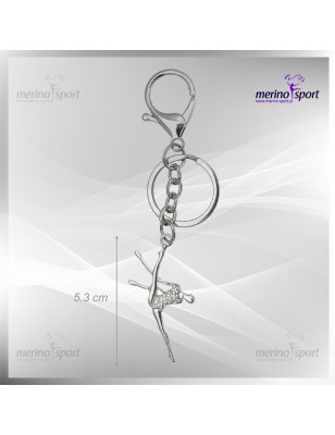 GYMNAST WITH CLUBS KEYRING
